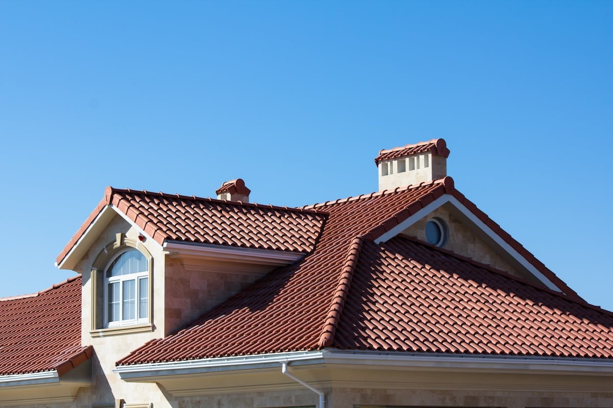 Ceramic Tiled Roof On House